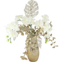 I.GE.A. Winterliche Kunstpflanze "Gesteck mit Orchidee in Keramikvase, festliche Weihnachtdeko,", Kunstblumen-Arrangement, Blumenensemble, Weihnachtsgesteck I.GE.A. Winterliche Kunstpflanze "Gesteck mit Orchidee in Keramikvase, festliche Weihnachtdeko,", Kunstblumen-Arrangement, Blumenensemble, Weihnachtsgesteck von I.Ge.A.