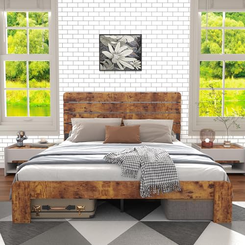 I0I&I0I Holzbett Doppelbett aus Holz und Metall, antikes Bettgestell mit hohem Kopfteil und Eisenlattenrost, stabiles Metallrahmen-Design für Schlafzimmer, Gästezimmer und Jugendzimmer (180 x 200 cm) I0I&I0I Holzbett Doppelbett aus Holz und Metall, antikes Bettgestell mit hohem Kopfteil und Eisenlattenrost, stabiles Metallrahmen-Design für Schlafzimmer, Gästezimmer und Jugendzimmer (180 x 200 cm) von I0I&I0I