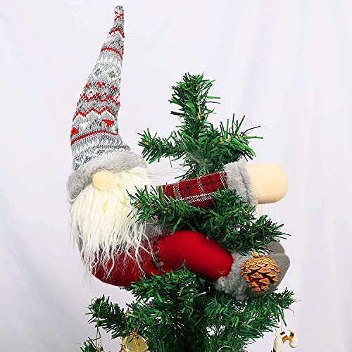 Weihnachtsbaumspitze Wichtel - Handgemachte Wichtel Weihnachtsdekoration, Lustige Weihnachtsbaumspitze, auch als Vorhangbinder, Einzigartige Weihnachtswichtel-Dekoration (Rote Hut) von I0I&I0I