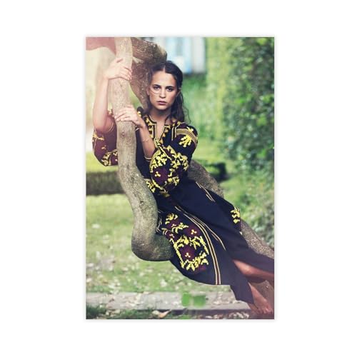 Alicia Vikander-Poster (4) Leinwand-Poster, Wandkunst, Dekordruck, Bild Gemälde für Wohnzimmer, Schlafzimmer, Dekoration, 60 x 90 cm von IAGHRT