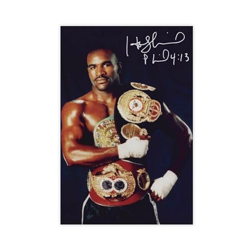 Evander Holyfield Autogramm-Poster, 1 Leinwand-Poster, Wandkunst, Dekordruck, Gemälde für Wohnzimmer, Schlafzimmer, Dekoration, 60 x 90 cm von IAGHRT