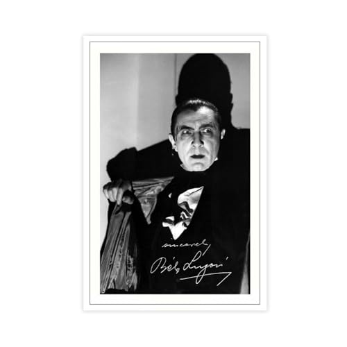 IAGHRT Bela Lugosi Autogramm-Poster, Leinwand, Poster, Schlafzimmer, Dekoration, Landschaft, Büro, Raumdekoration, Geschenk, 60 x 90 cm von IAGHRT