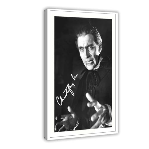 IAGHRT Christopher Lee Autogramm-Poster, Leinwand, Poster, Schlafzimmer, Dekoration, Landschaft, Büro, Raumdekoration, Geschenk, 40 x 60 cm von IAGHRT