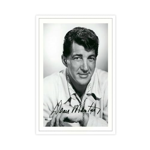 IAGHRT Dean Martin Autogramm-Poster, Leinwand, Poster, Schlafzimmer, Dekoration, Landschaft, Büro, Raumdekoration, Geschenk, 60 x 90 cm von IAGHRT