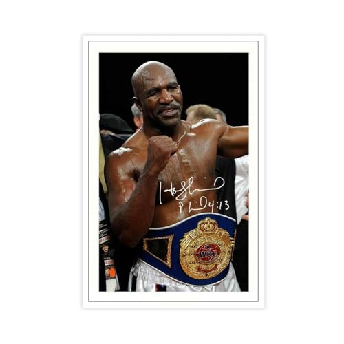 IAGHRT Evander Holyfield Autogramm-Poster, Leinwand, Poster, Schlafzimmer, Dekoration, Landschaft, Büro, Raumdekoration, Geschenk, 60 x 90 cm von IAGHRT