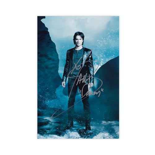 IAGHRT Ian Somerhalder Autogramm-Poster, Leinwand, Poster, Schlafzimmer, Dekoration, Landschaft, Büro, Raumdekoration, Geschenk, 60 x 90 cm von IAGHRT