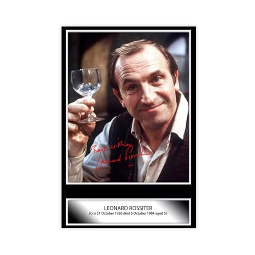 IAGHRT Leonard Rossiter Autogramm-Poster, Leinwand, Poster, Schlafzimmer, Dekoration, Landschaft, Büro, Raumdekoration, Geschenk, 60 x 90 cm von IAGHRT