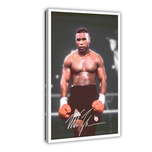IAGHRT Mike Tyson Autogramm-Poster, Leinwand, Poster, Schlafzimmer, Dekoration, Landschaft, Büro, Raumdekoration, Geschenk, 40 x 60 cm von IAGHRT