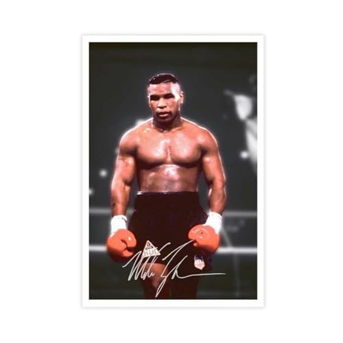 Mike Tyson Autogramm-Poster, Leinwand-Poster, Wandkunst, Dekordruck, Bild Gemälde für Wohnzimmer, Schlafzimmer, Dekoration, 60 x 90 cm von IAGHRT