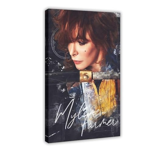 Mylene Farmer-Poster (1) Leinwand-Poster, Wandkunst, Dekordruck, Bild Gemälde für Wohnzimmer, Schlafzimmer, Dekoration, 40 x 60 cm von IAGHRT