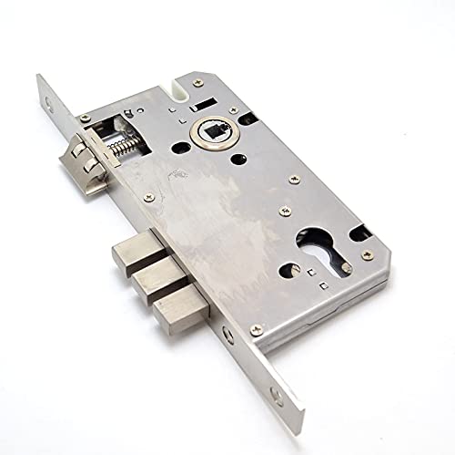 1 Stück Edelstahl-Einsteckschloss – 60 x 85 mm Sicherheitsriegelschloss for Holz- und Metalltüren – Khakifarbenes Ersatzschloss von IAGWNNWY