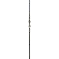 Iam Design - Zierstab 1200mm 20x20mm zum Anschweißen, Stahlstange passend zu Handlauf Treppengeländer, SchmiedeStahl mittig gedreht von IAM DESIGN