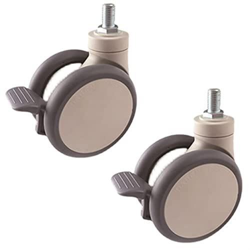 Instrumentenrollen mit Doppelrollen, weiche und super leise Lauffläche mit Kugellager, 2 Stück (Brake x 2,4 Zoll) von IANHUASH