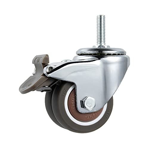 Mutem Doppelrollen mit Kippschutzrollendurchmesser 55 kg Tragkraft 2 Stück (M12 Nicht-Bremse) von IANHUASH