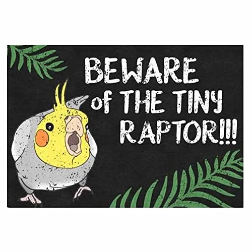 Bodenmatte „Beware of The Tiny Raptor Nymphensittich“, für die Heimdekoration von Vogelliebhabern 16"x24" von IAS Shop