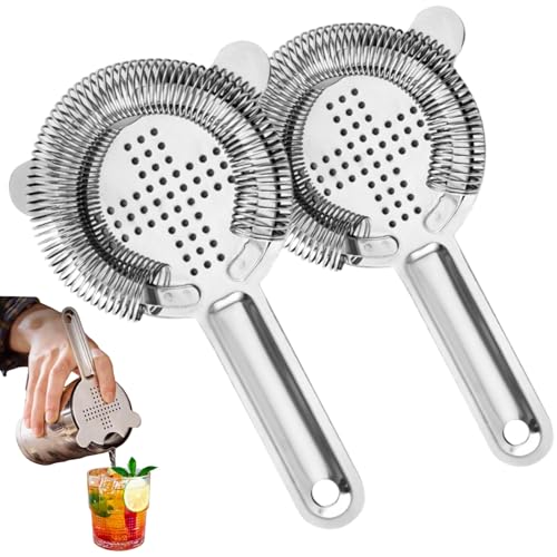 IATAHI Cocktail Sieb, 2 Stück Edelstahl, 0,5 mm, Silber, L von IATAHI