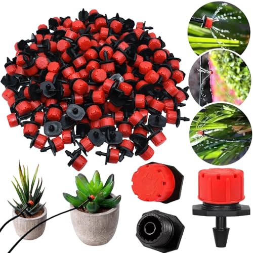 Bewässerung Tropfer Sprinkler,100pcs Bewaesserung Sprinkler,Kunststoff Micro Flow Sprinkler,Micro Drip System Reihentropfer,Einstellbare Micro Drip BewäSserungssprinkler,Emitter Bewässerungsregner von IATAHI