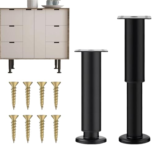 IATAHI Möbelfüße Höhenverstellbar,2pcs Verstellbare Möbelfüße,Edelstahl Möbelfuß,Metall Schrankfüße,Ersatz Stützfüße Beine,Einstellbar Stahl Bettfüße Ersatz Stützfüße Tischbeine für Möbel Sofa Bett von IATAHI