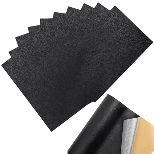 Kunstleder selbstklebend 20 x 30cm,Kunstleder Selbstklebend,Leder Reparatur Set,10pcs Kunstleder Selbstklebend Reparatur Lederflicken,Leder Patch Selbstklebende Flicken für Sofas Couch von IATAHI