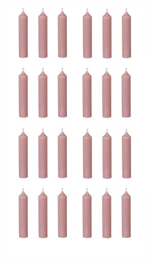 IB Laursen 24x Stabkerzen in Rosa Malva 11 cm - Kerzen aus Paraffin - Leuchterkerzen Spitzkerzen für Kerzenständer Wachskerzen von IB Laursen