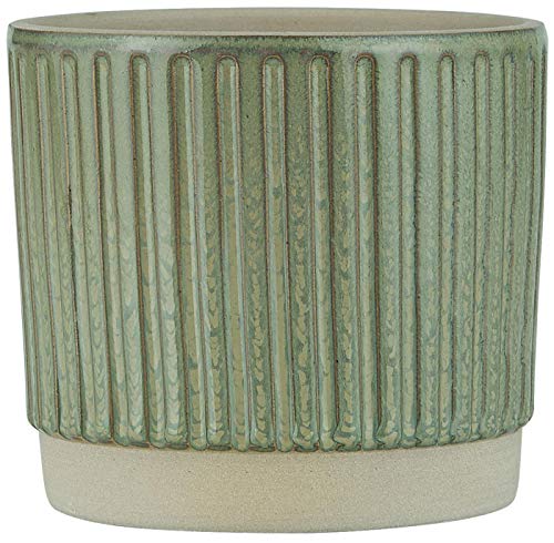 IB Laursen Blumentopf Grün Rillen 11 cm Keramik Übertopf Pflanztopf H 10,5 von IB Laursen