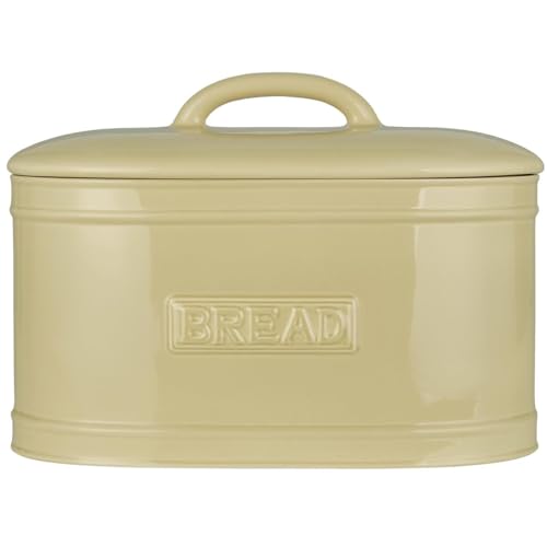 IB Laursen Brotbox Bread Oval Wheat Straw Beige Deckel Brotkasten Keramik 36x20 von IB Laursen