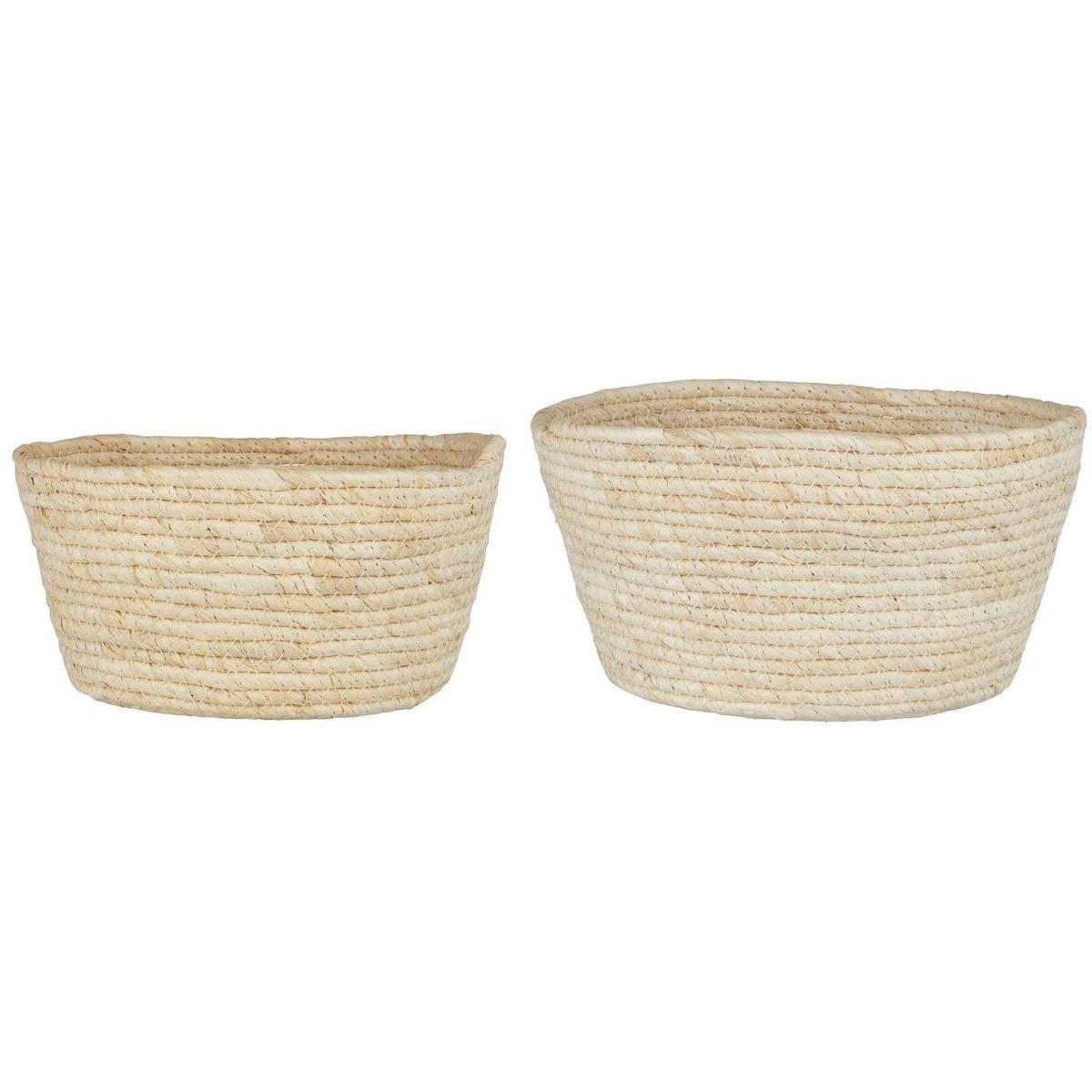 IB Laursen Dekokorb Korb 2er-Set rund D:22cm & 26cm creme IB Laursen Dekokorb Korb 2er-Set rund D:22cm & 26cm creme von IB Laursen