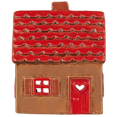 IB Laursen Lichthaus STILLENAT Rotes Dach und Rote Tür mit Herz 14 cm Keramik von IB Laursen