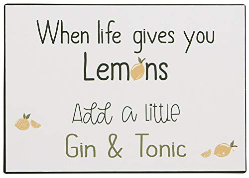 IB Laursen Metall Schild 'When Life Gives You Lemons' Spruch Wand schwarz weiß von IB Laursen