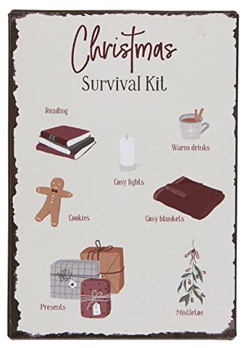 IB Laursen Metallschild Blechschild Bild Weihnachten Christmas Survival Kit H20xL14cm X-Mas Schild von IB Laursen