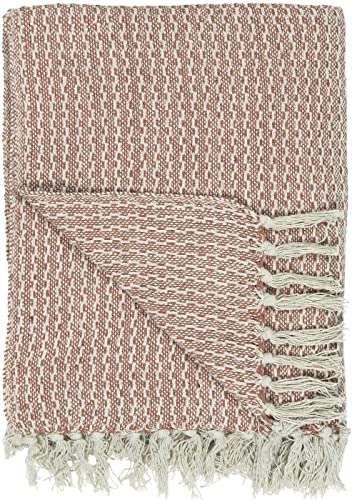 IB Laursen Plaid warmes Creme/Burned 130 x 160 cm Baumwolle Decke Quilt mit Fransen 6510-86 von IB Laursen