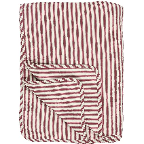 IB Laursen Quilt Sand m/roten Streifen B: 130 L: 180 von IB Laursen