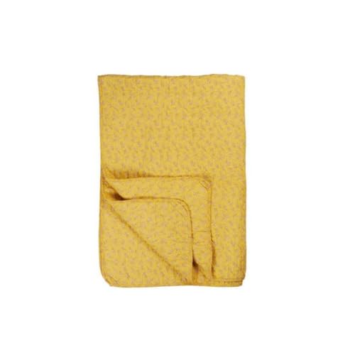 IB Laursen Quilt gelb m/weißen Blumen B: 130 L: 180 von IB Laursen