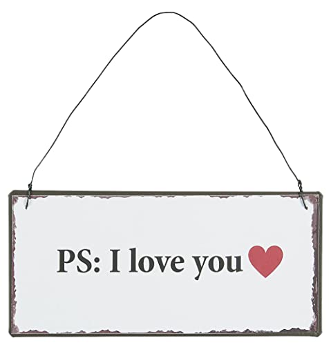 IB Laursen Schild 'PS: I Love You' Metall Spruch Herz zum Hängen Ich Liebe Dich von IB Laursen