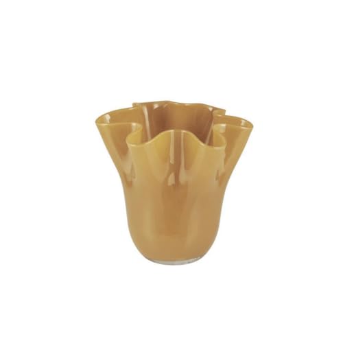 IB Laursen Vase Glas gefalteter Rand UNIKA mundgeblasen Poppy Design und Gewicht variieren von IB Laursen