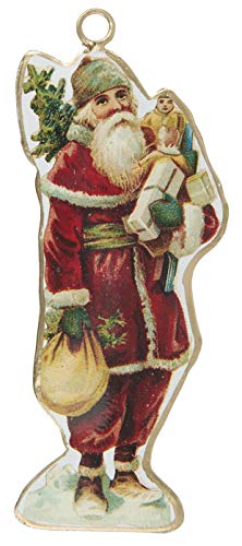 Ib Laursen - Christbaumschmuck - Weihnachtsmann Geschenke in der Hand - Metall - 12,5 x 4,5 cm von IB Laursen
