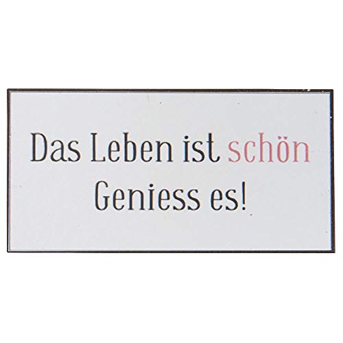 Ib Laursen Magnet Das Leben ist schön Genieß es - nostalgisch Geschenkidee Blechschilder Magnetschild Kühlschrankmagnet Valentinstagsgeschenk Muttertagsgeschenk Vintage von IB Laursen