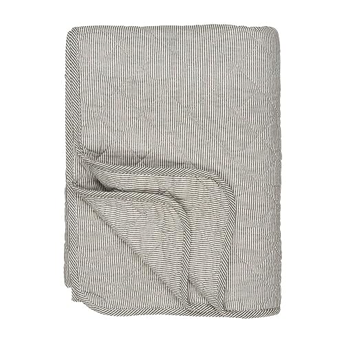 Plaid Beach Club braun weiß gestreift Decke Strandhaus Coastal Farmhouse Hamptons von IB Laursen