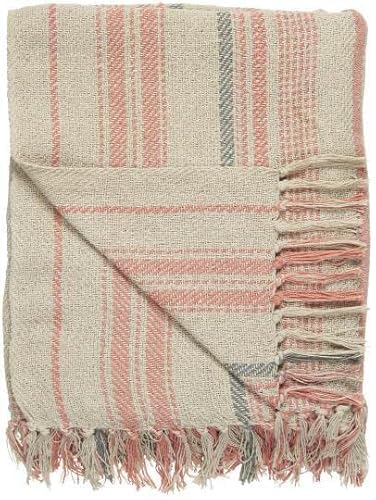 Plaid Creme m/Coral Sands und grau Streifen von Ib Laursen von IB Laursen