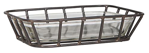 IB Laursen Seifenschale Seifenablage Seifenhalter Metallständer Glas Vintage Landhaus Shabby, 14,5 x 10,5 x 3 cm, (0319-00) von IB Laursen