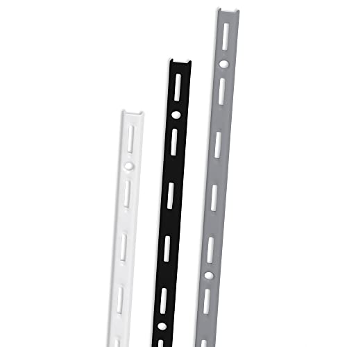 IB-Style - 2x Wandschiene single | Einreihiges System mit 50 mm Raster | 5 Abmessungen | Länge 1,5 m SILBERMATT | Wandleiste aus Stahl für Regalsysteme von ib style