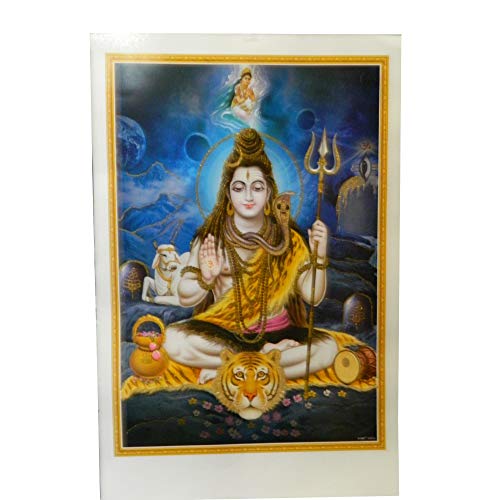 Bild Shiva 50 x 70 cm Gottheit Hinduismus Kunstdruck Plakat Poster Gold Indien Hochglanz Dekoration von IB