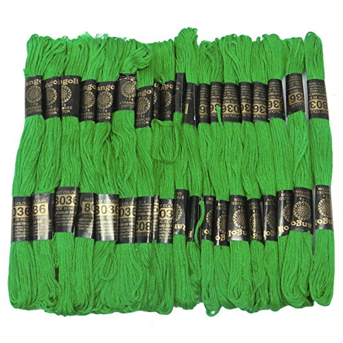 IBA Indianbeautifulart 25 Pcs Green Cotton Fadenstich Needlepoint Sewing Skein Kreuz Stickerei von IBA Indianbeautifulart