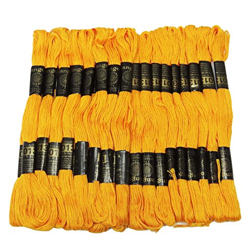 IBA Indianbeautifulart 25 STK Yellow Baumwollfaden Nadelstich Skein Kreuzstick von Knitwit