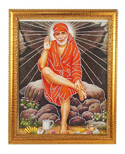 IBA Indianbeautifulart Hindu Lord Sai Baba Foto Fur Diety Gott Bild Mit Rahmen Hangen von IBA Indianbeautifulart