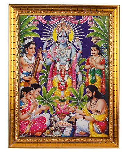 IBA Indianbeautifulart Hindu Vishnu Foto Fur Religioses Bild Mit Rahmen Hangen von IBA Indianbeautifulart