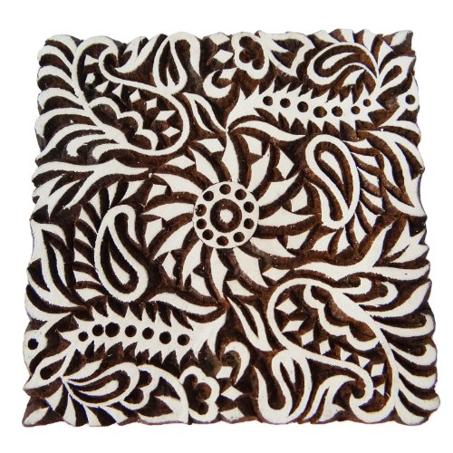 IBA Indianbeautifulart Quadratisch Holzblock Blumenmuster Textilgewebe Stempel Hand geschnitzt Kunst IBA Indianbeautifulart Quadratisch Holzblock Blumenmuster Textilgewebe Stempel Hand geschnitzt Kunst von IBA Indianbeautifulart