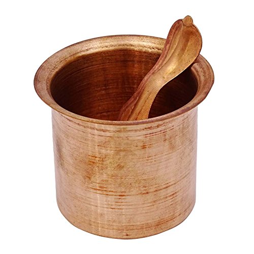 IBA Indianbeautifulart Special Authentische traditionelle indische Pancha Patra Udharini mit Achmani Geschirr Pooja Zubehur von IBA Indianbeautifulart