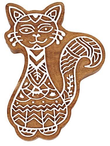 IBA Indianbeautifulart Textildruck Block Katze handgeschnitzt Holzstempel Holzblock Druck Textilstempel fur Stoff/Topferblocke - 12,7 cm IBA Indianbeautifulart Textildruck Block Katze handgeschnitzt Holzstempel Holzblock Druck Textilstempel fur Stoff/Topferblocke - 12,7 cm von IBA Indianbeautifulart