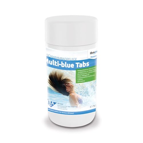 IBA 1 kg Multi-Blue Tabletten 4in1 20 g Chlortabletten Sand-, Kartuschenfilter, Klareffekt von IBA